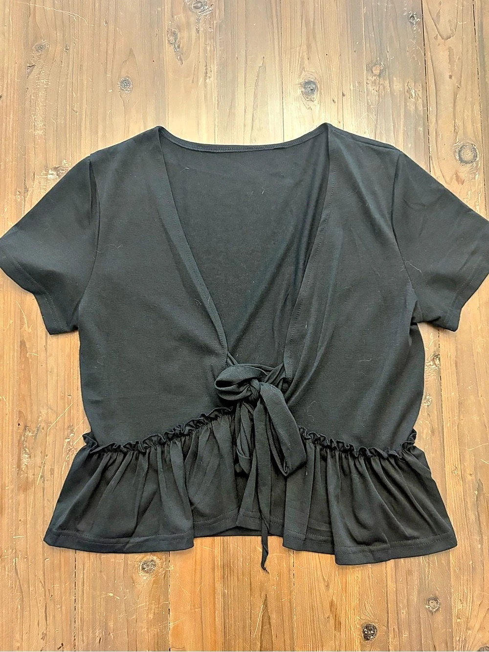 Black Peplum Top Medium